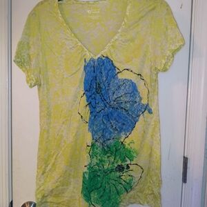 Yellow Floral Print Top